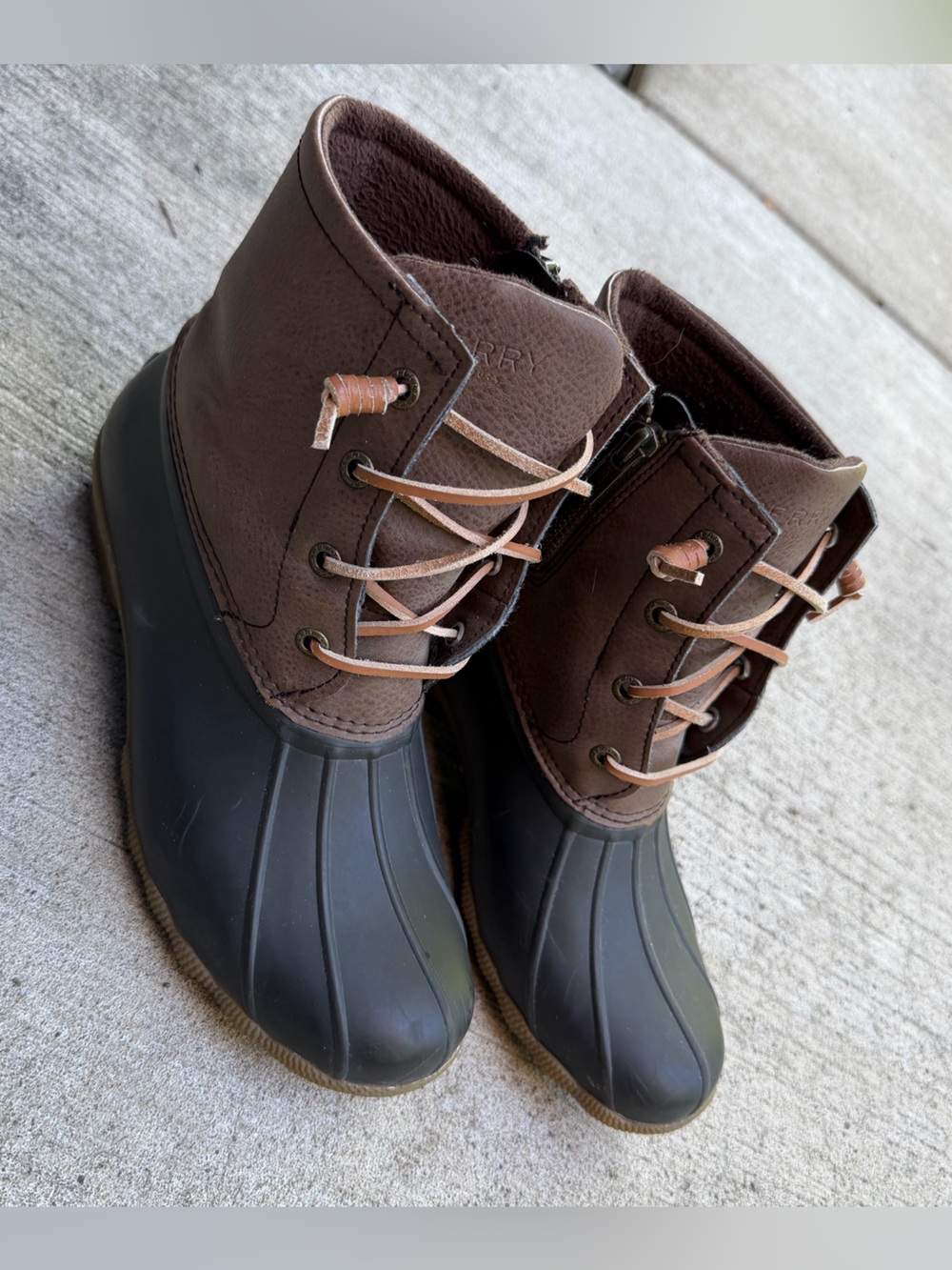 Sperry Women’s Brown and Black Waterproof Duck Boots